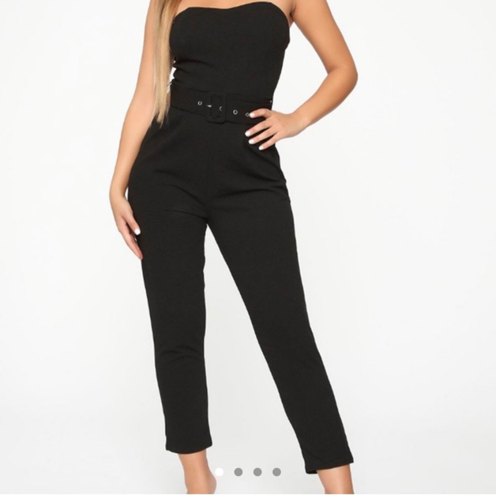NEW Fashion nova black strapless jumpsuit
